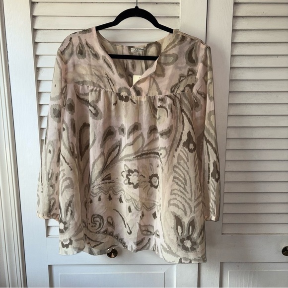 NWT Lucky Brand Georgette Peasant Fairy Blouse size XL - Picture 2 of 5